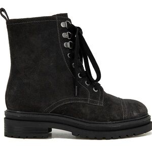 Andre Assous Black Suede Combat Boots